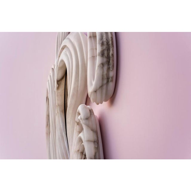 Not Yet Made - Made To Order Aqua Fossil Wall Mirrors in Alabaster and Glass Mirror by Amarist Studio, Set of 6 For Sale - Image 5 of 16