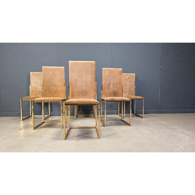 Brass Dining Chairs by Belgochrom, 1970s, Set of 6 For Sale - Image 14 of 17