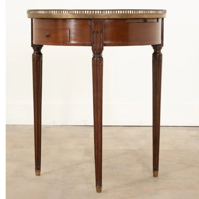 Wood French 19th Century Mahogany and Marble Bouillotte Table For Sale - Image 7 of 8