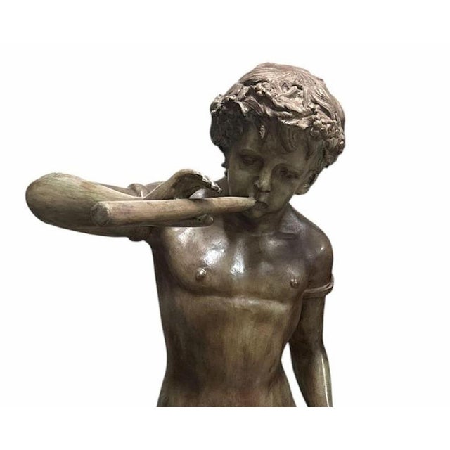 20th Century Bronze Nude Faun and Urban Scugnizzo Sculptures, Set of 2 For Sale - Image 4 of 8