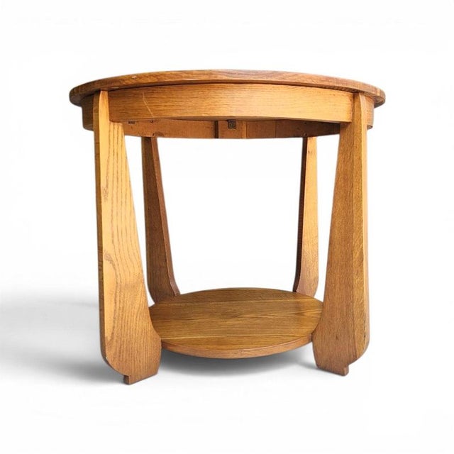 1930s Art Deco oak side table Height 63 Width 75 Depth 75 cm