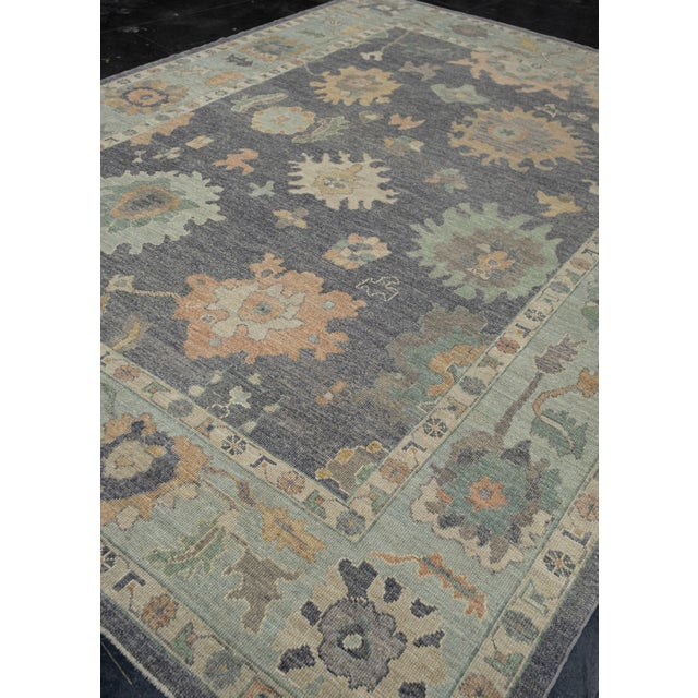 Turkish Turkish Oushak Rug 9'5" x 12'7" For Sale - Image 3 of 7
