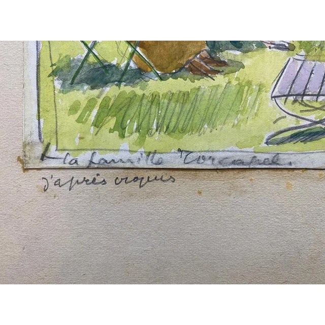 1920s Alexandre Blanchet, Torcapel Family, 1920s, Watercolor For Sale - Image 5 of 7