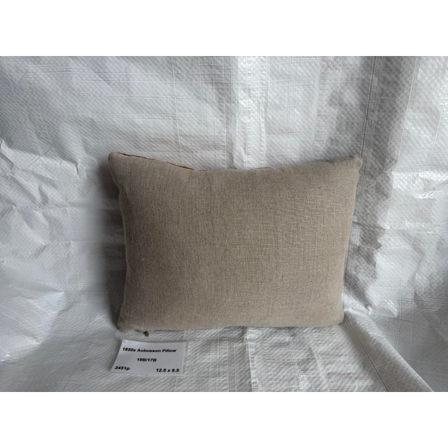 Textile Antique French Floral Wool Tapestry Pillow - Circa 1850 For Sale - Image 7 of 7