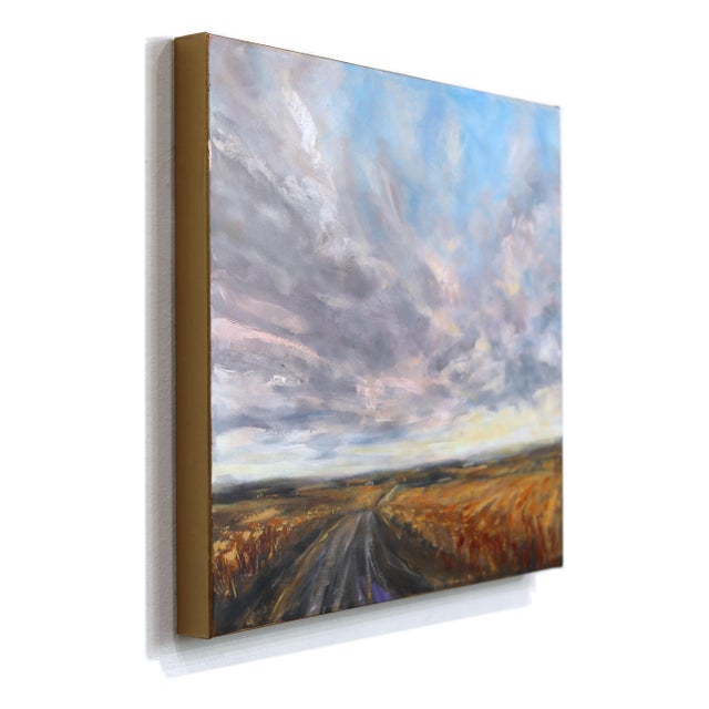 Contemporary Backroads II - Original Atmospheric Rural Landscape Acrylic and Graphite Painting For Sale - Image 3 of 9