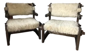 Set of Side Chairs in Lambs Wool
