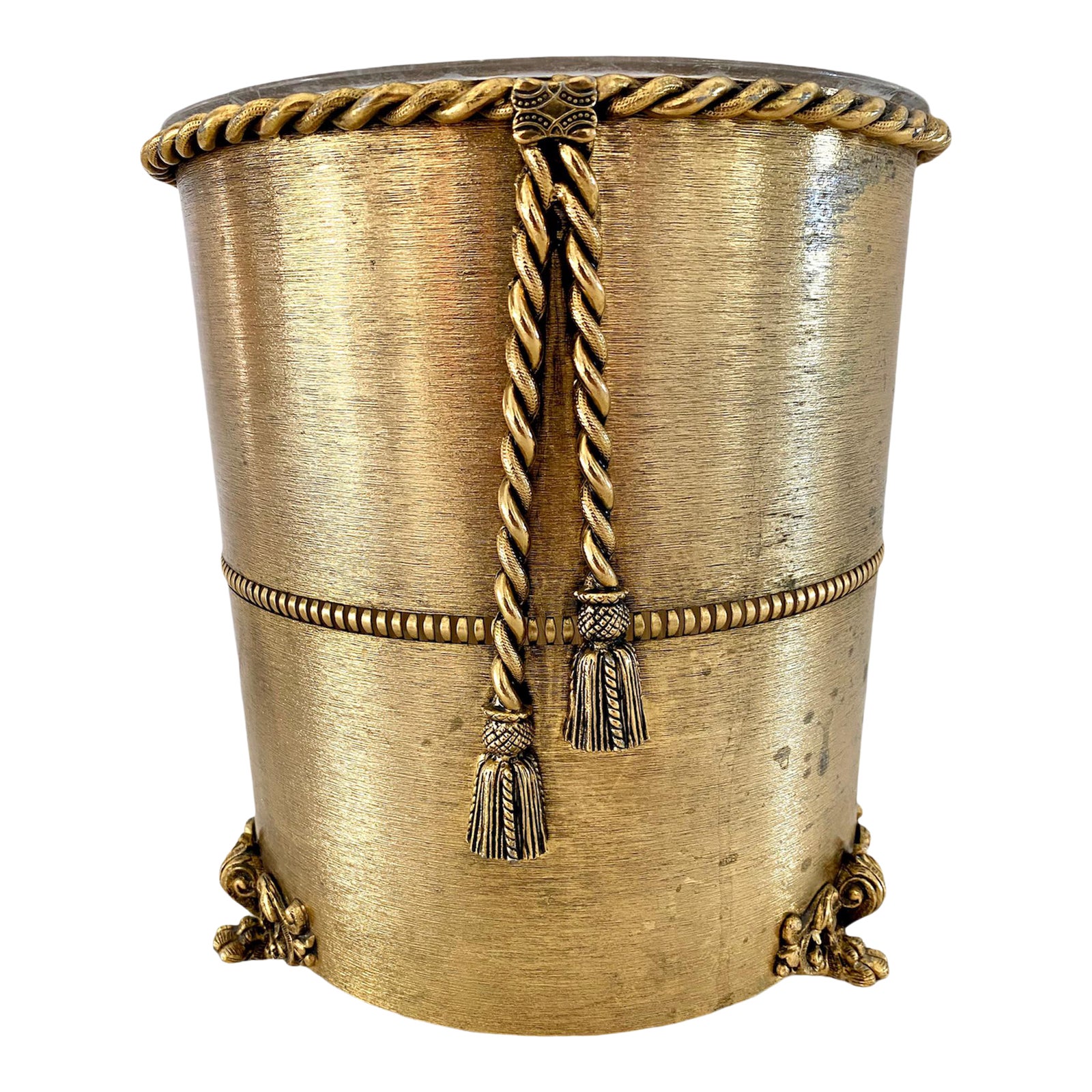 Vintage Italian Gilt Metal Waste Basket Chairish