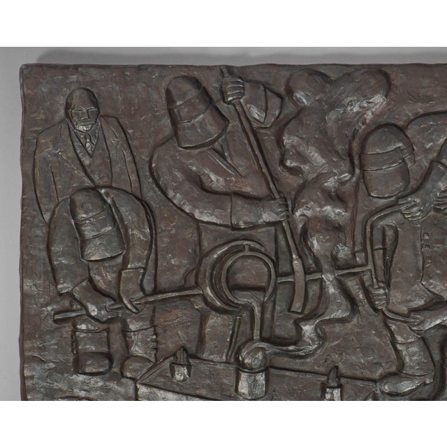 Brutalist Large Foundrymen Cast Iron Industrial Brutalist Art Plaque by Anna Bisset, 1991 For Sale - Image 3 of 7