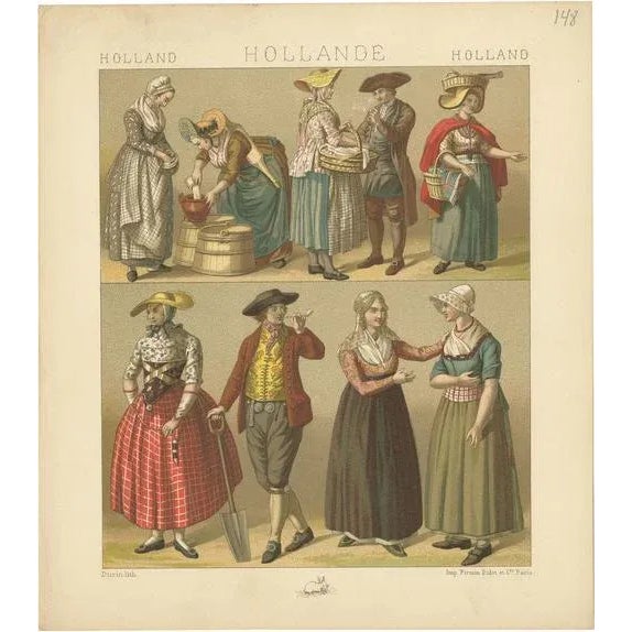 Racinet, Holland Outfits, 1880, Paper For Sale - Image 5 of 5