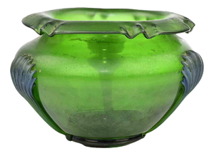 Art Nouveau Iridescent Green Glass Vase