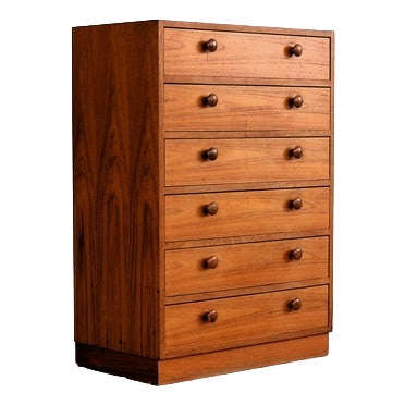 Vintage Chest of Drawers in Teak, 1960s For Sale