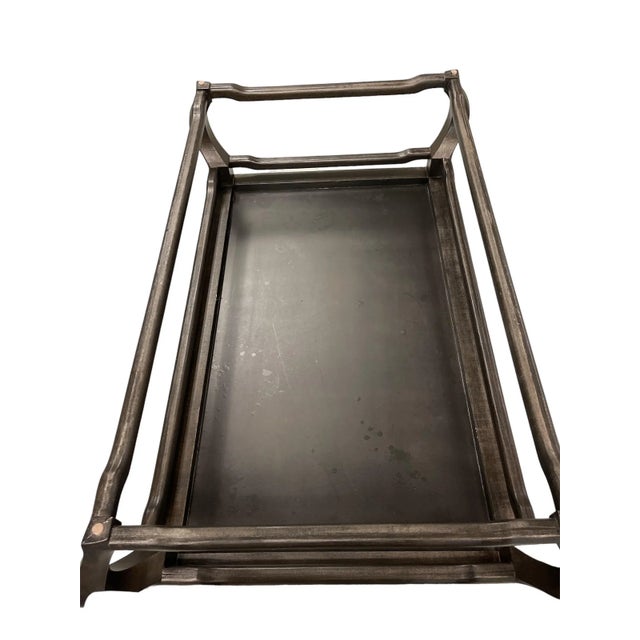 Black Custom Linen Wrapped Springer Style Asian Coffee Table For Sale - Image 8 of 10