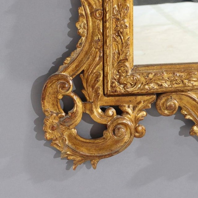 19th Century Oversized 58" Antique French Louis XIV Carved Gilt Wood Mirror 19thC For Sale - Image 5 of 12