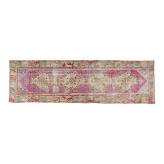 Vintage Wool Turkish Handmade Runner For Sale