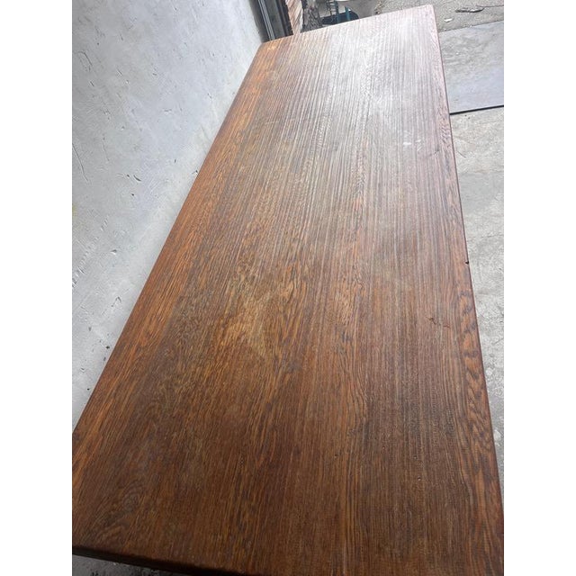 French Art Deco Oak Refectory Table, 1930 For Sale - Image 16 of 17