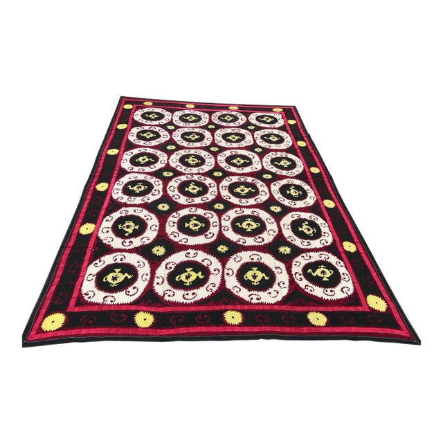 Black & White Suzani Bedspread For Sale