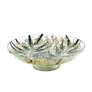 Vintage Acrylic Glass Bowl with Wheat Inclusions, 1970s