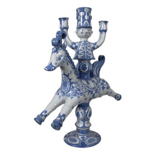 Large Antique Ceramic Candleholder by Bjørn Wiinblad, 1890s For Sale