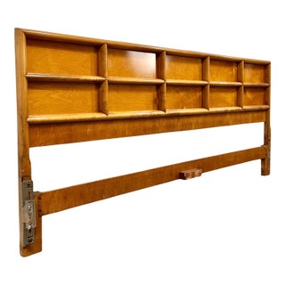 Edmond Spence Attributed Vintage Mid Century Modern Swedish Birch King Size Headboard C. 1960s For Sale