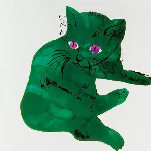 Contemporary Andy Warhol, Green Cat, 2013 From 25 Cats Named Sam and One Blue Pussy For Sale - Image 3 of 3