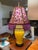 Vintage Purple Velvet Leaf Lamp Shade With Gold Trim & Purple Chainette Fringe For Sale - Image 6 of 6
