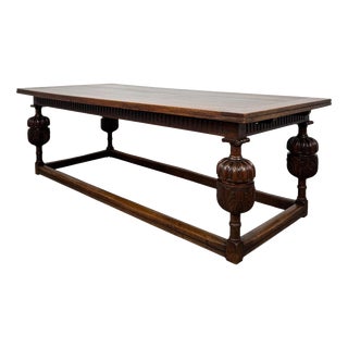 19th Century Antique English Oak Draw-Leaf Dining Table For Sale