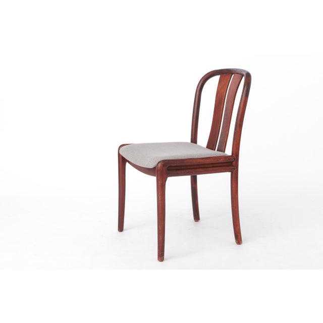 1970s Vintage German Beech Casala Dining Chairs in Light Grey Upholstery, 1960s, Set of 4 For Sale - Image 5 of 10