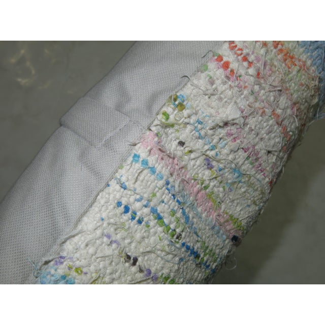Early 21st Century Zabihi Collection Tie Dye Color Rag Rug Turkish Pillow For Sale - Image 5 of 5