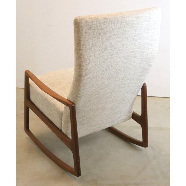 Vintage Rocking Chair attributed to Ole Wanscher for France & Søn / France & Daverkosen For Sale - Image 10 of 18
