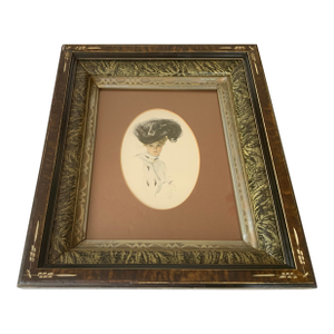 Signed Harrison Fisher Lithograph Dated 1907