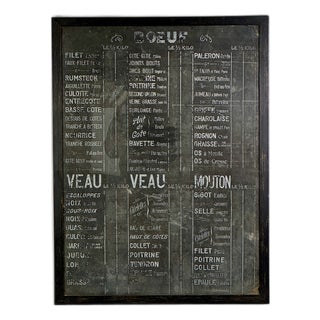 Vintage Framed French Bar Menu Sign, Le Gamin Country For Sale