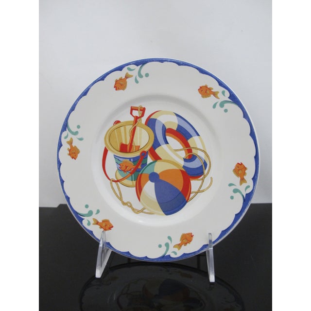 Vintage Tiffany & Co. 'Seashore' child's 3 piece dinner set featuring a bowl, plate, and cup with a nautical beach theme....