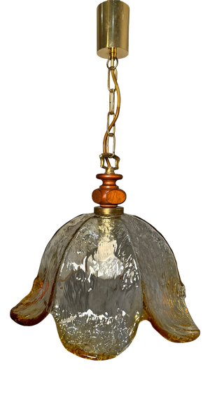 Vintage Glass Pendant Lamp, Italy, 1960s