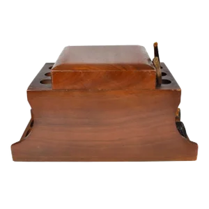Mid Century Modern Wood Pipe Holder Rack Box