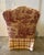 Vintage Red Plaid and Toile Club Chair For Sale - Image 4 of 4