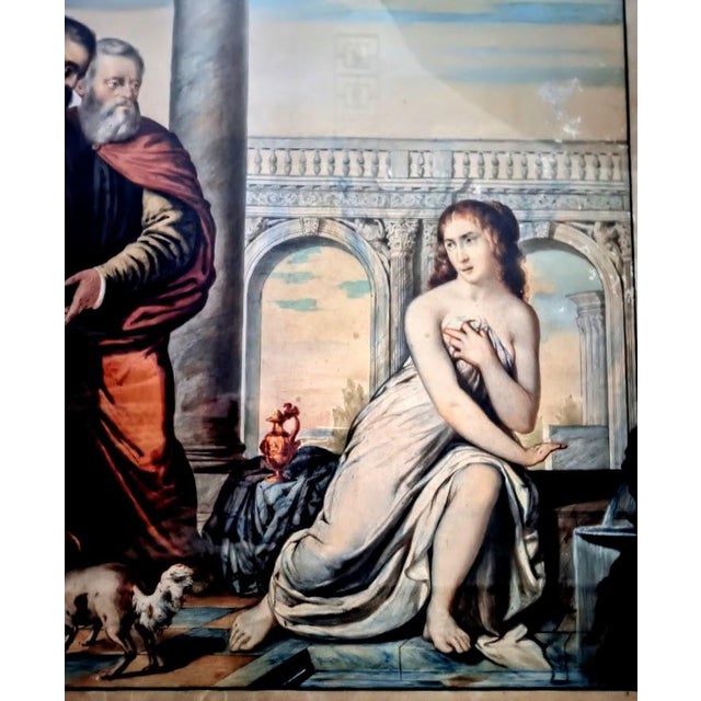 Susanna and the Elders, Tempera and Watercolor on Paper, 19th Century For Sale - Image 13 of 16