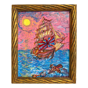 Serg Graff “Manifesto” Original Painting, Fantasy Ship Seascape, Nautical Art