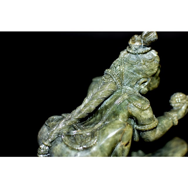 Baby Krishna Statue Finely Carved Gemstone Serpentine Indian God For Sale - Image 13 of 18