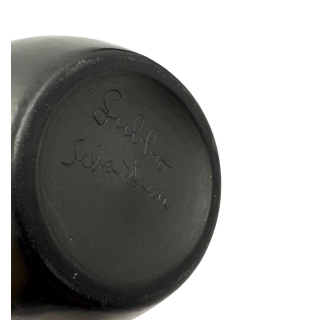 Black Mid-Century Set of 3 Black Bucchero Ceramic Vases, Sebastiani Gubbio Italy 1960s For Sale - Image 8 of 12