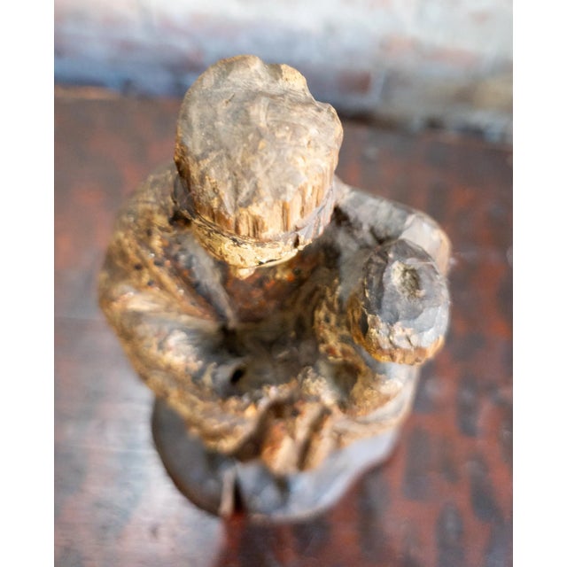 19th Century Spanish Colonial Religious Carved Santos Figure of the Madonna and Child For Sale - Image 11 of 13