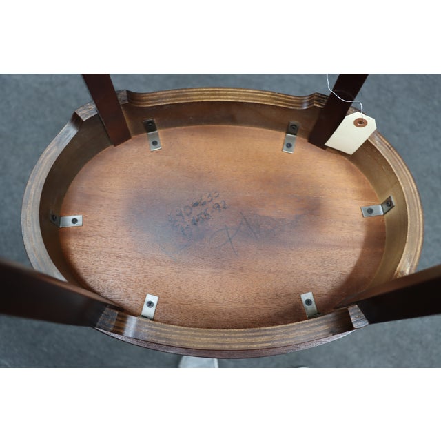 Brown Edwardian Style Mahogany Parquetry Top Cocktail Table With Shell Inlay For Sale - Image 8 of 11