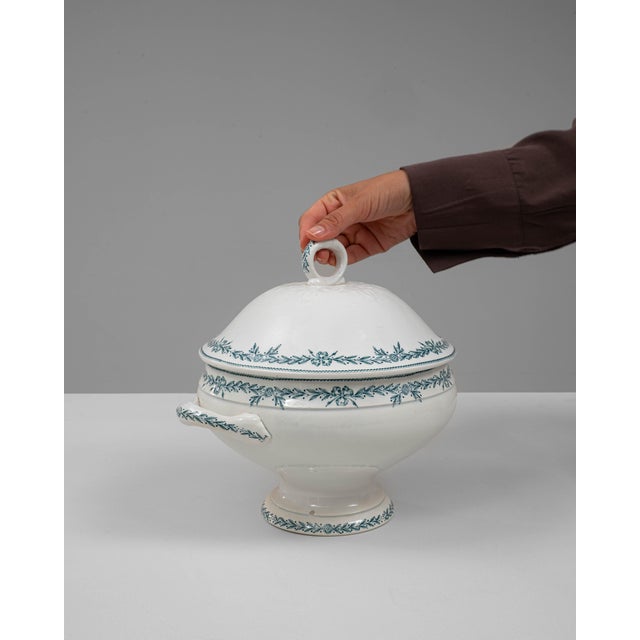 Mid 20th Century 20th Century French Special Edition Porcelain Tureen With Lid For Sale - Image 5 of 18