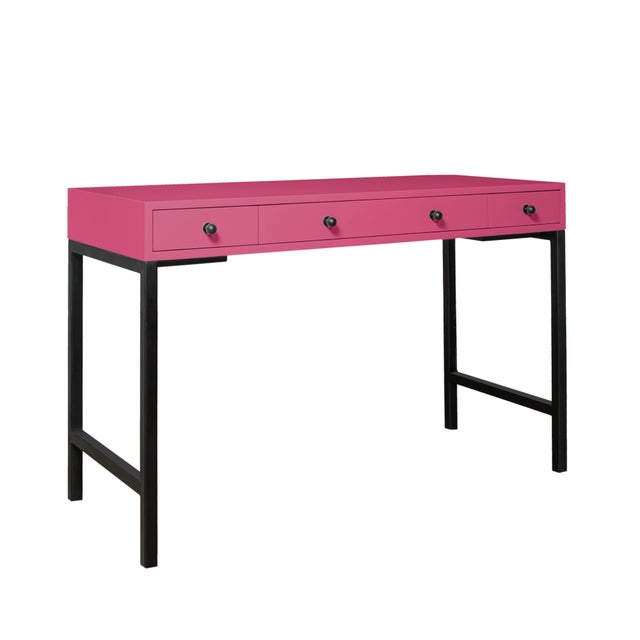 Hot Pink Maple Writing Desk - Pink For Sale - Image 8 of 8