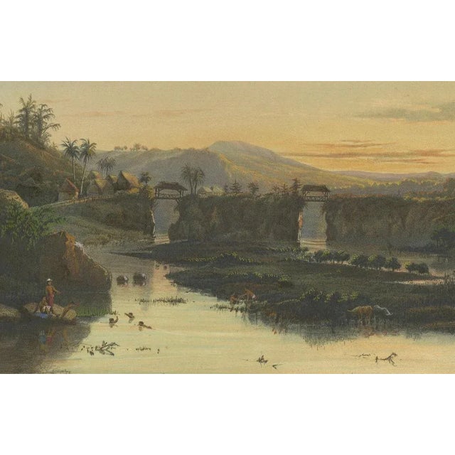 Brantas River as a Mountain Stream, East Java Landscape, 1872, Lithograph For Sale - Image 3 of 10