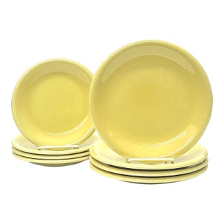 Mid Century Modern Yellow Side and Dinner Plates by Russel Wright for Sterling China - Settings for 4 / 8 Pieces For Sale