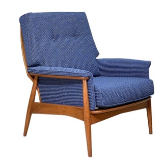 Restored Vintage Danish Teak Lounge Chair For Sale