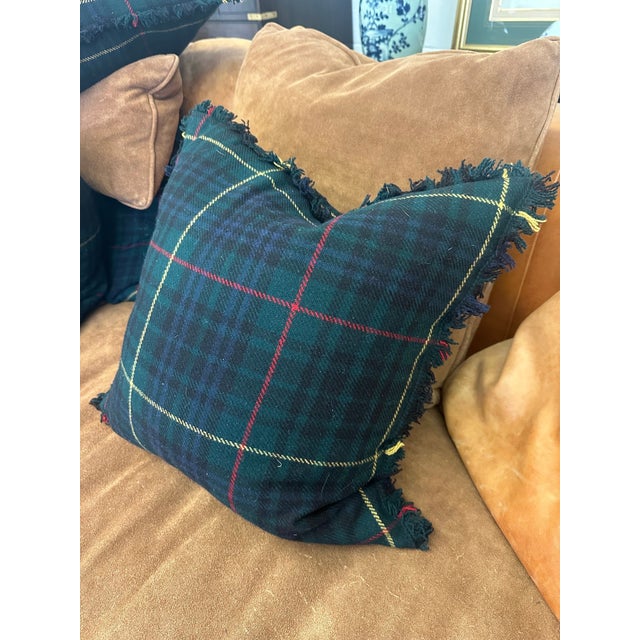 Vintage Wool Ralph Lauren Tartan Throw PillowsA timeless pair of vintage Ralph Lauren tartan throw pillows, crafted in a...