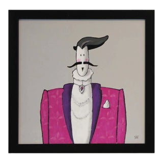 2021 “Mssr. Violette” Abstract Aristocratic Figure Painting by Scott Woodard, Framed For Sale