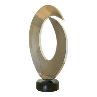 1995 Gary Kahle Polished Stainless Steel Signed Sculpture For Sale