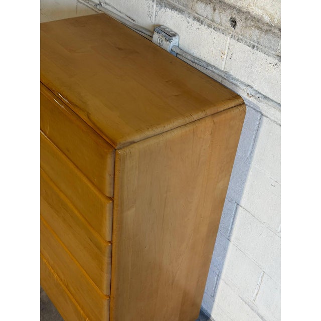 Heywood Wakefield Stardust Maple Tallboy Chest of Drawers Mid-Century Modern 1950s For Sale - Image 10 of 10